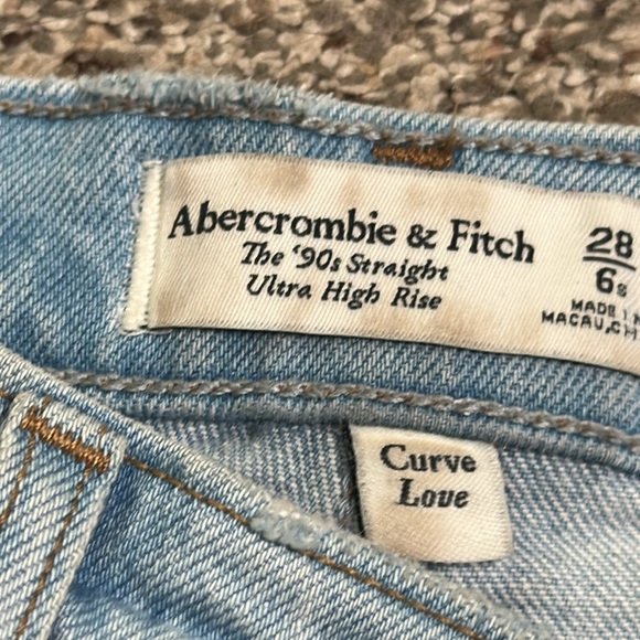 Abercrombie and fitch the 90s straight ultra high rise curve love jean size 28/6 - Picture 10 of 12
